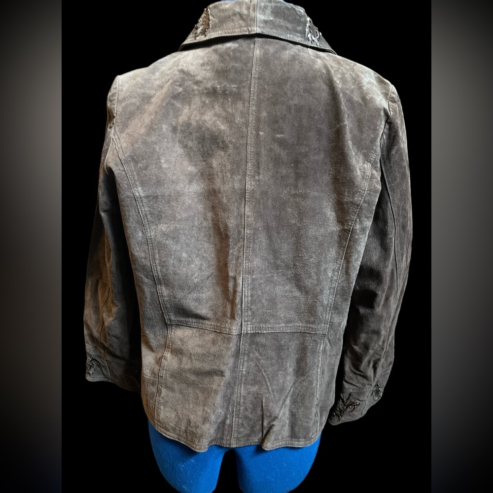 Funky brown suede jacket, Coldwater creek designs size PL - Picture 5 of 8